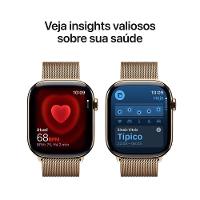 Apple Watch Series 11 GPS + Cellular - Caixa dourada de titânio – 46 mm - Pulseira dourada estilo milanês – P/M - 5