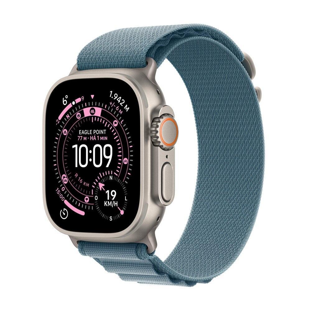 Apple Watch Ultra 3 GPS + Cellular - Caixa natural de titânio – 49 mm - Pulseira loop Alpina azul-clara – P - 1
