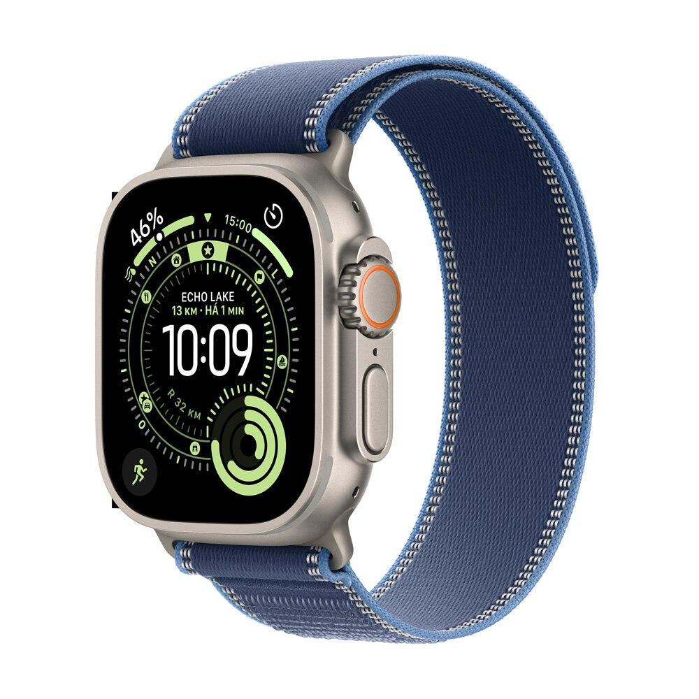 Apple Watch Ultra 3 GPS + Cellular - Caixa natural de titânio – 49 mm - Pulseira loop Trail azul/azul-brilhante – P/M - 1
