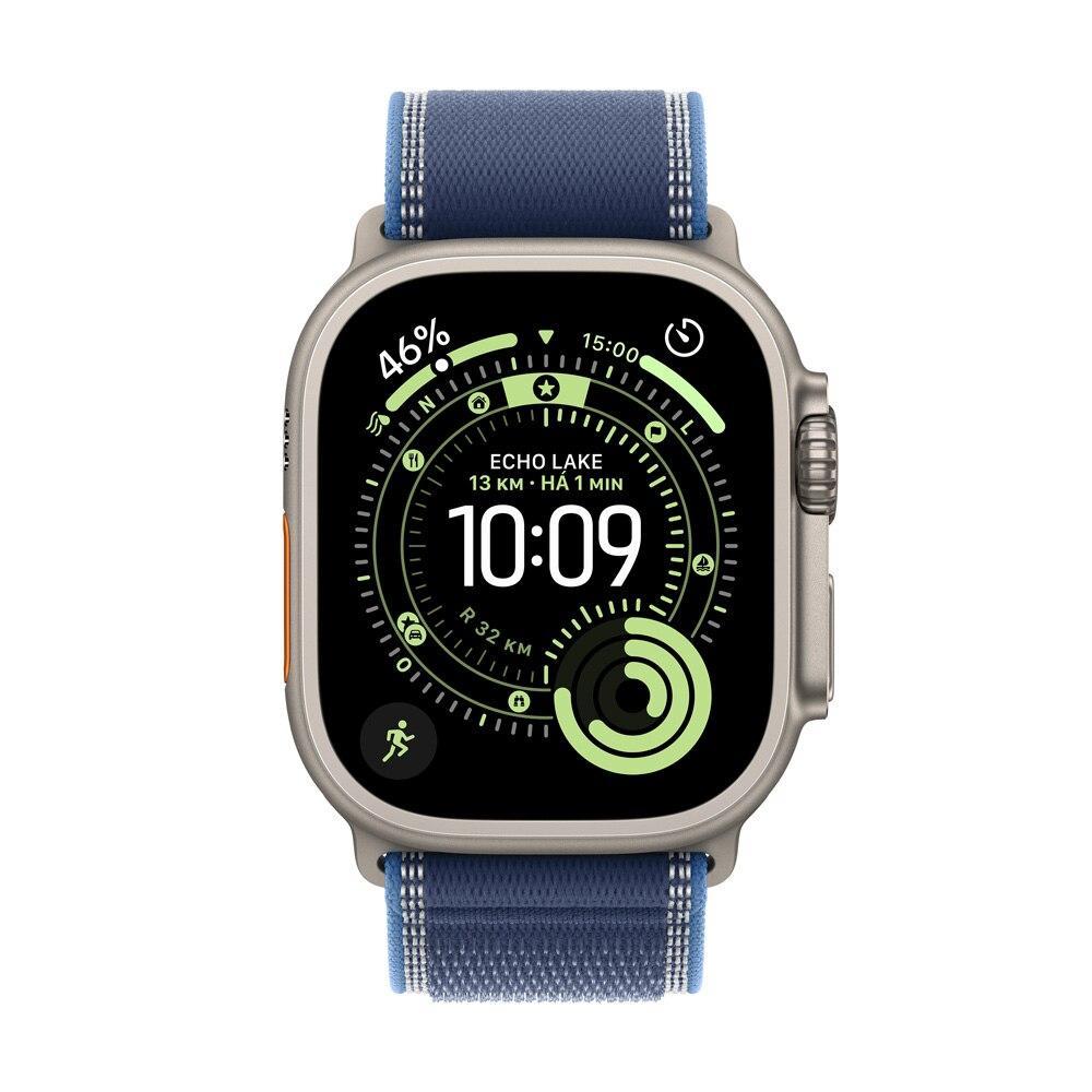 Apple Watch Ultra 3 GPS + Cellular - Caixa natural de titânio – 49 mm - Pulseira loop Trail azul/azul-brilhante – P/M - 2