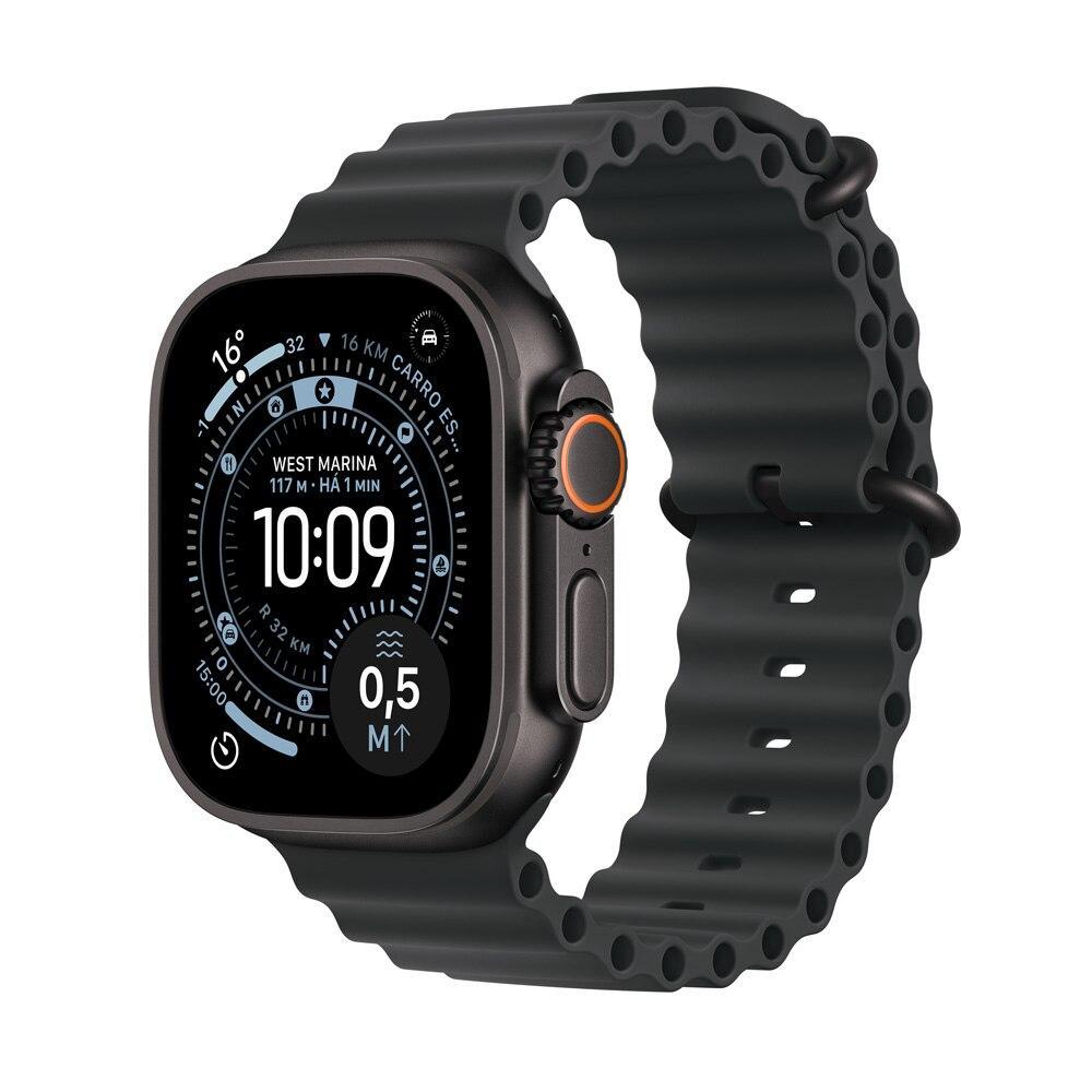 Apple Watch Ultra 3 GPS + Cellular - Caixa preta de titânio – 49 mm - Pulseira Oceano preta - 1