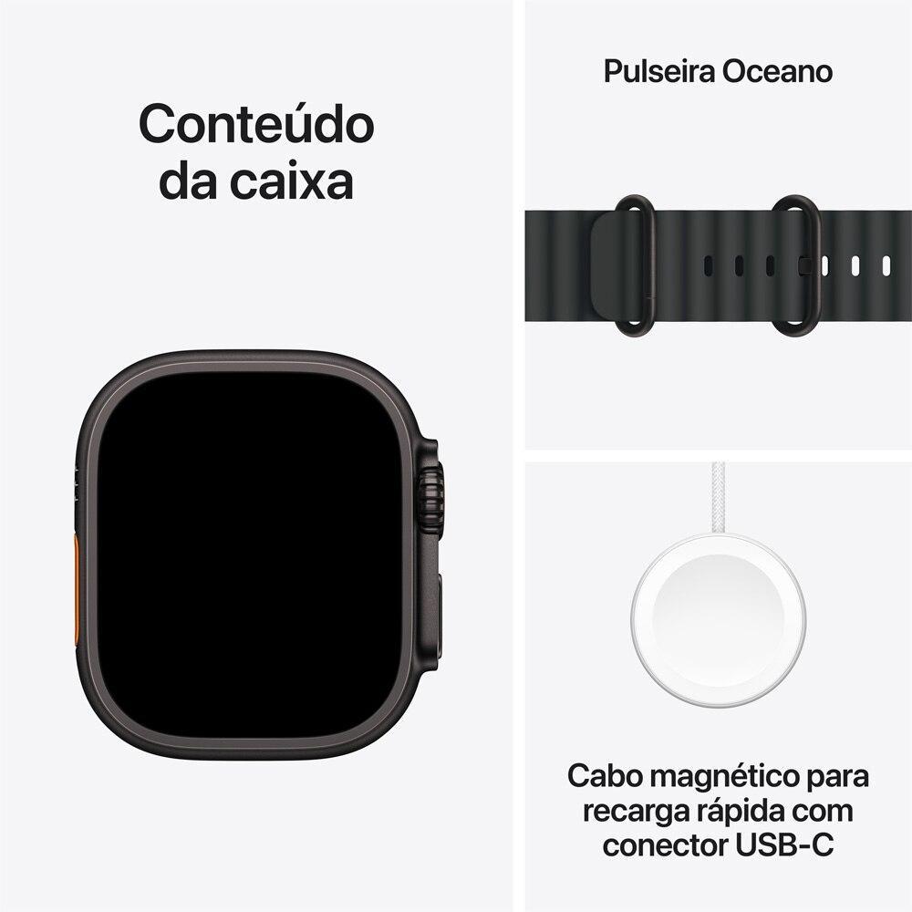 Apple Watch Ultra 3 GPS + Cellular - Caixa preta de titânio – 49 mm - Pulseira Oceano preta - 7
