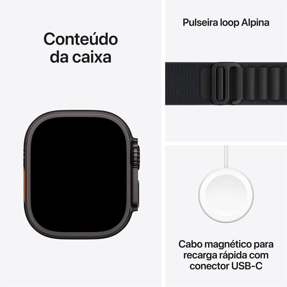 Apple Watch Ultra 3 GPS + Cellular - Caixa preta de titânio – 49 mm - Pulseira loop Alpina preta – M - 7
