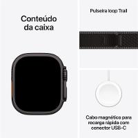 Apple Watch Ultra 3 GPS + Cellular - Caixa preta de titânio – 49 mm - Pulseira loop Trail preta/carvão – P/M - 7