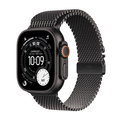 Apple Watch Ultra 3 GPS + Cellular - Caixa preta de titânio – 49 mm - Pulseira preta estilo milanês de titânio – P