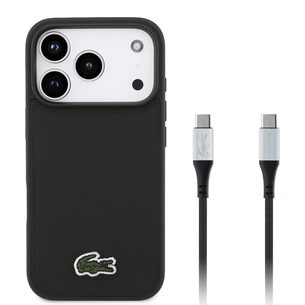 KIT Capa iPhone 17 Pro Max e Cabo USB-C Lacoste, Preta - 1