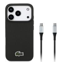 KIT Capa iPhone 17 Pro Max e Cabo USB-C Lacoste, Preta - 1
