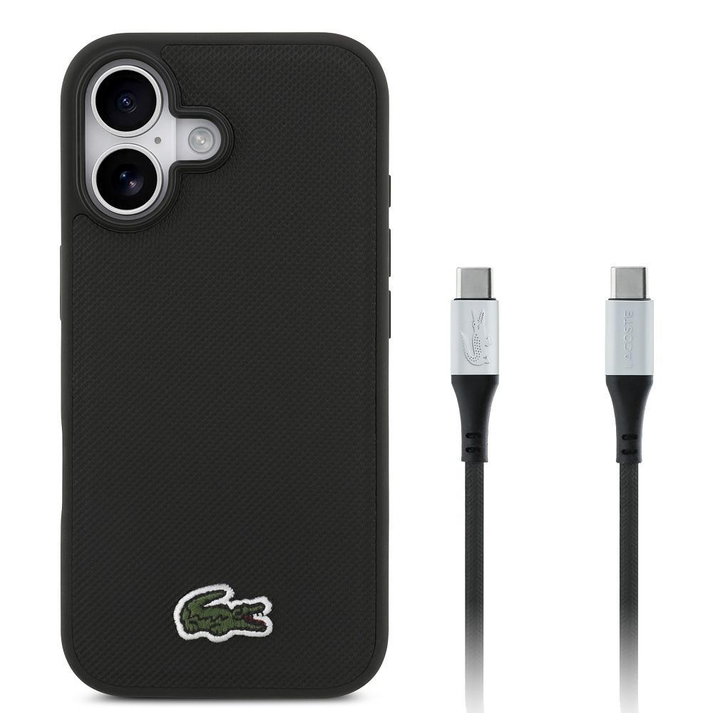 KIT Capa iPhone 17 e Cabo USB-C Lacoste, Preta - 1