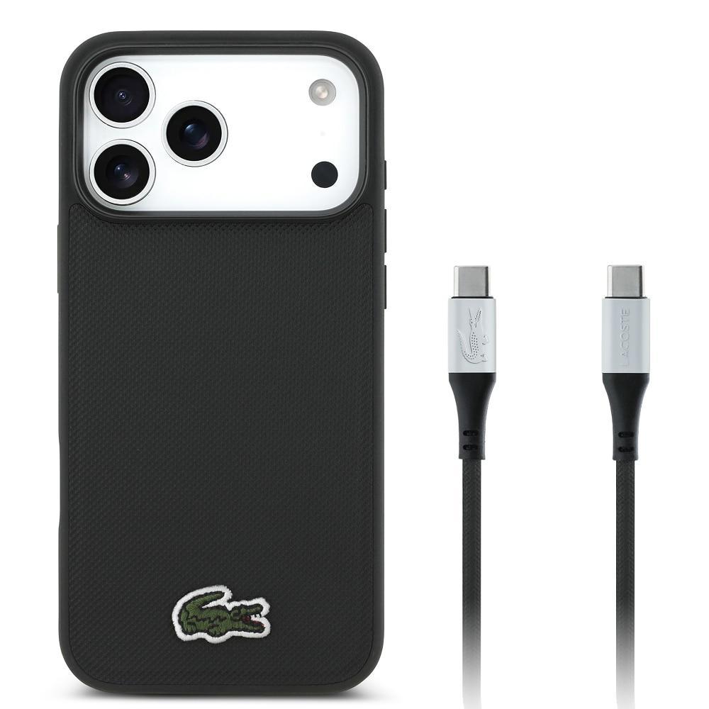 KIT Capa iPhone 17 Pro e Cabo USB-C Lacoste, Preta - 1