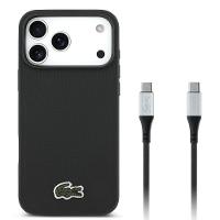KIT Capa iPhone 17 Pro e Cabo USB-C Lacoste, Preta - 1