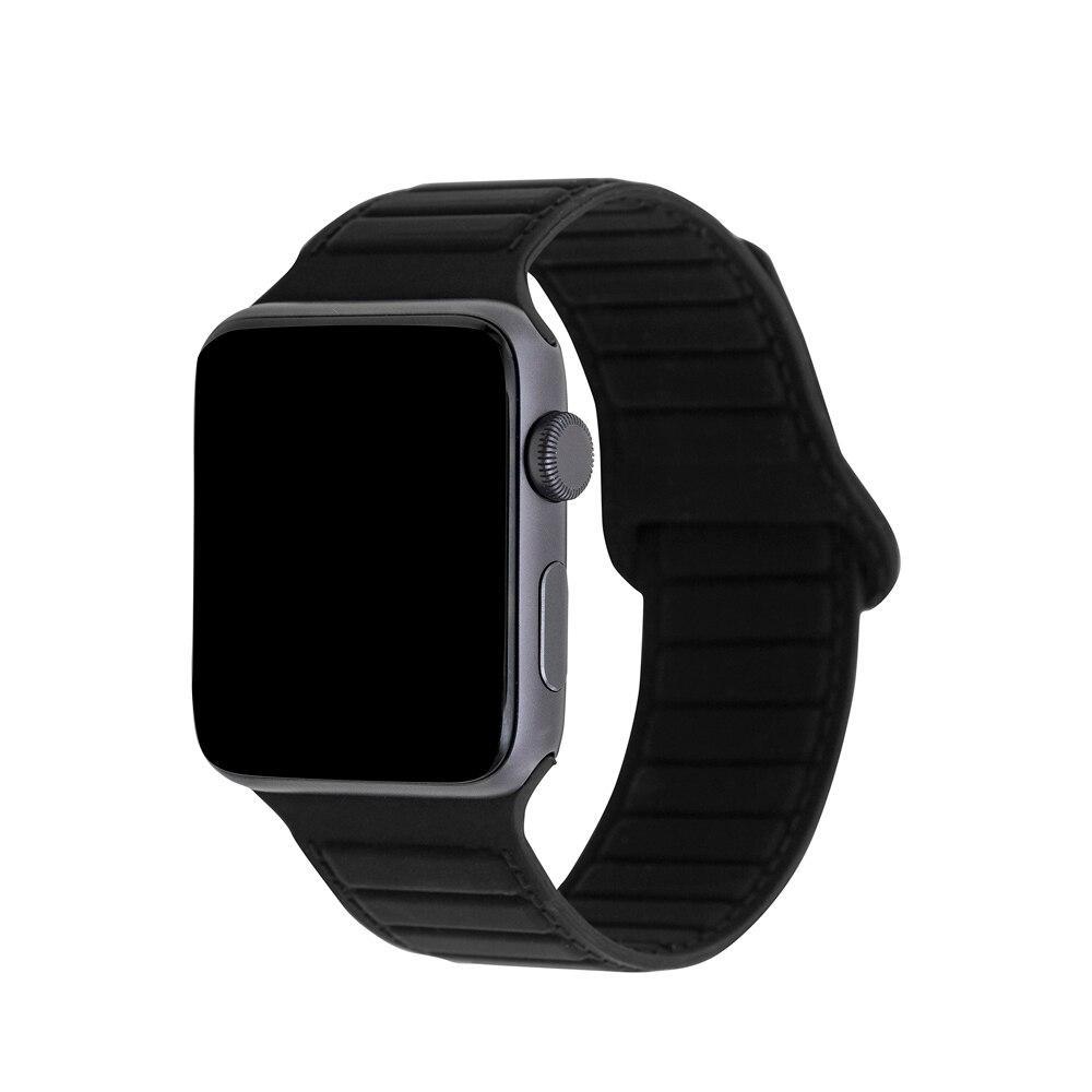 Pulseira de Silicone Magnética para Apple Watch 42-49 MM Preta  - 1