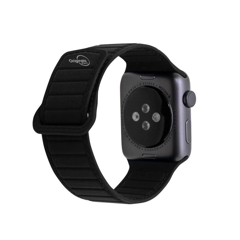 Pulseira de Silicone Magnética para Apple Watch 42-49 MM Preta  - 5
