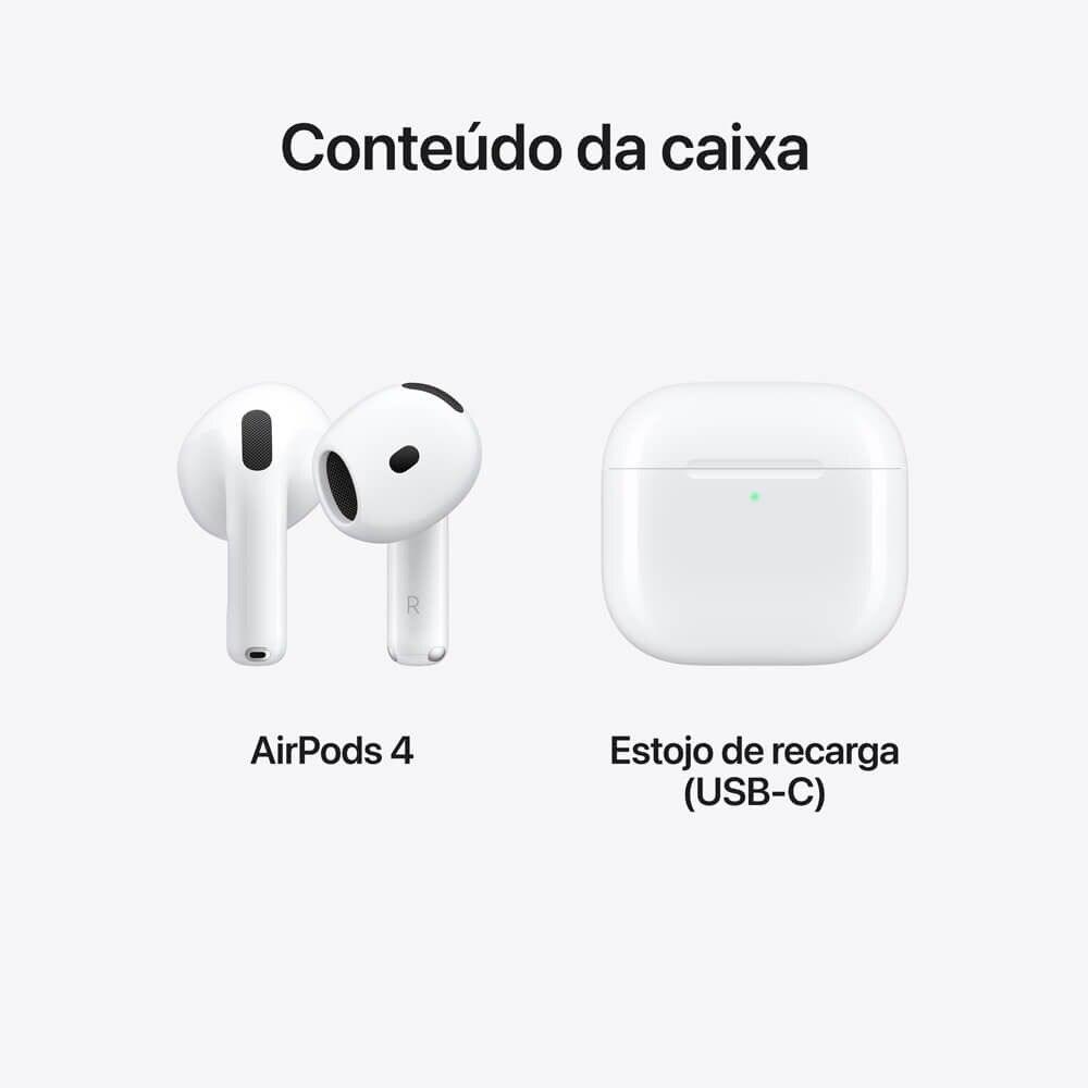 Apple AirPods 4 com estojo de recarga USB-C - Branco - 8