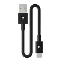 Cabo curto trançado de USB-A para USB-C da Beats (20 cm), Preto-relâmpago - 1