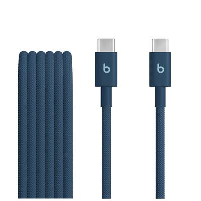 Cabo trançado de USB-C para USB-C da Beats (1,5 m), Azul-polar