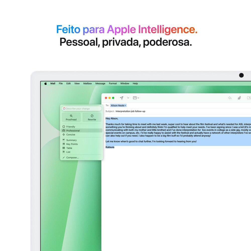 iMac 24", M4, CPU 10 núcleos e GPU 10 núcleos, Memória Unificada 24GB, 512GB SSD - Verde - 5