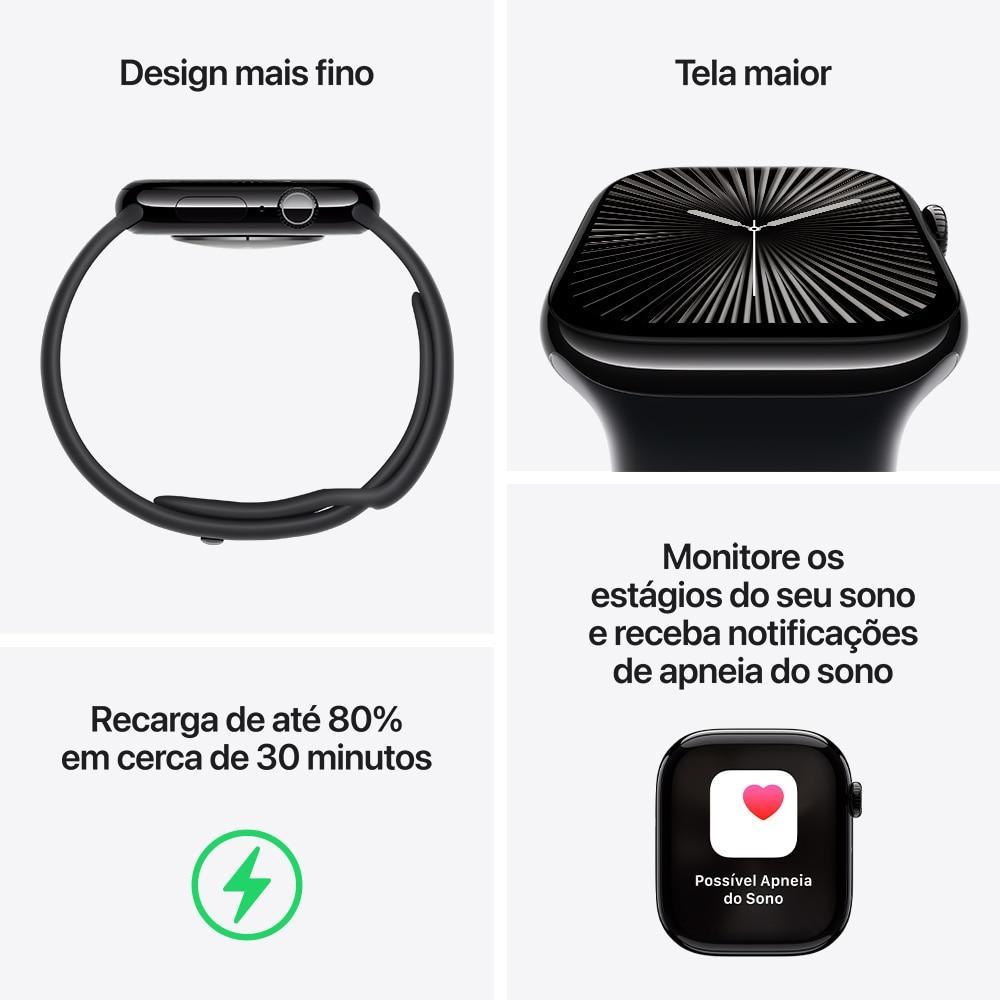 Apple Watch Series 10 GPS + Cellular • Caixa cor de ouro rosa de alumínio – 46 mm • Pulseira esportiva blush-clara – M/G - 3