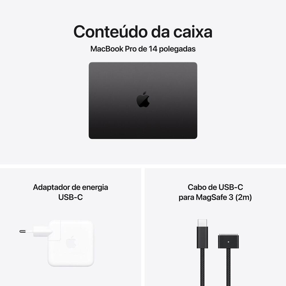 Apple MacBook Pro 14", M5, CPU de 10 núcleos, GPU de 10 núcleos, 16GB RAM, 512GB SSD - Preto-espacial - 9