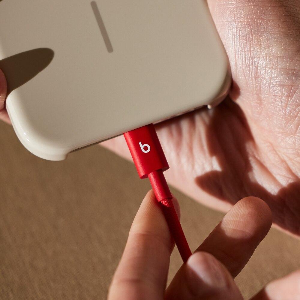 Cabo trançado de USB-A para USB-C da Beats (1,5 m), Vermelho elétrico - 3