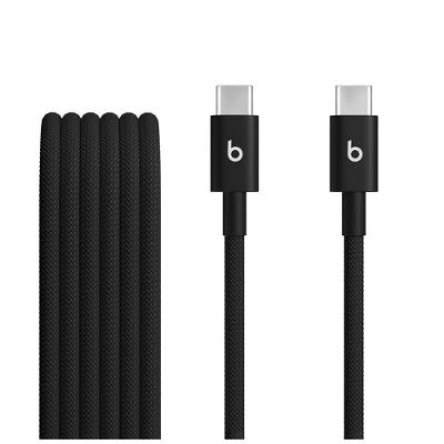 Cabo trançado de USB-C para USB-C da Beats (1,5 m), Preto-relâmpago