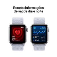 Apple Watch SE GPS + Cellular • Caixa prateada de alumínio – 40 mm • Pulseira loop esportiva nuvem azul - 5