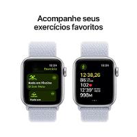 Apple Watch SE GPS + Cellular • Caixa prateada de alumínio – 40 mm • Pulseira loop esportiva nuvem azul - 6
