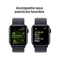 Apple Watch SE GPS + Cellular • Caixa meia-noite de alumínio – 40 mm • Pulseira loop esportiva tinto - 6