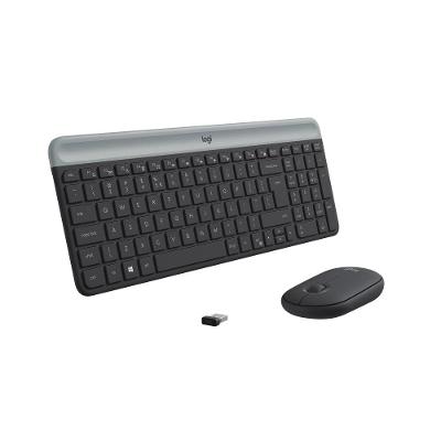 Combo Teclado e Mouse sem fio Logitech MK470 com Design Slim, Digitação e Clique Silencioso, Conexão USB e Pilhas Inclusas - Grafite