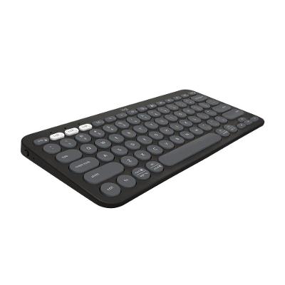 Teclado sem fio Logitech Pebble Keys 2 K380s com Conexão Bluetooth e USB Logi Bolt, Easy-Switch para até 3 dispositivos e Pilha Inclusa- Grafite