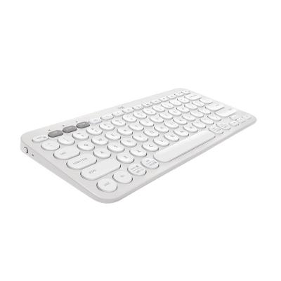 Teclado sem fio Logitech Pebble Keys 2 K380s com Conexão Bluetooth e USB Logi Bolt, Easy-Switch para até 3 dispositivos e Pilha Inclusa - Branco
