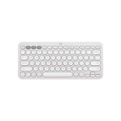 Teclado sem fio Logitech Pebble Keys 2 K380s com Conexão Bluetooth e USB Logi Bolt, Easy-Switch para até 3 dispositivos e Pilha Inclusa - Branco