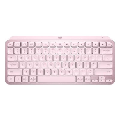 Teclado sem fio Logitech MX Keys Mini com Iluminação Inteligente, Conexão Bluetooth e USB com Easy-Switch e Bateria Recarregável - Rosa