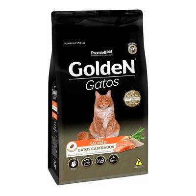 Ração pra Gatos Castrados Sabor Salmão 3kg Golden