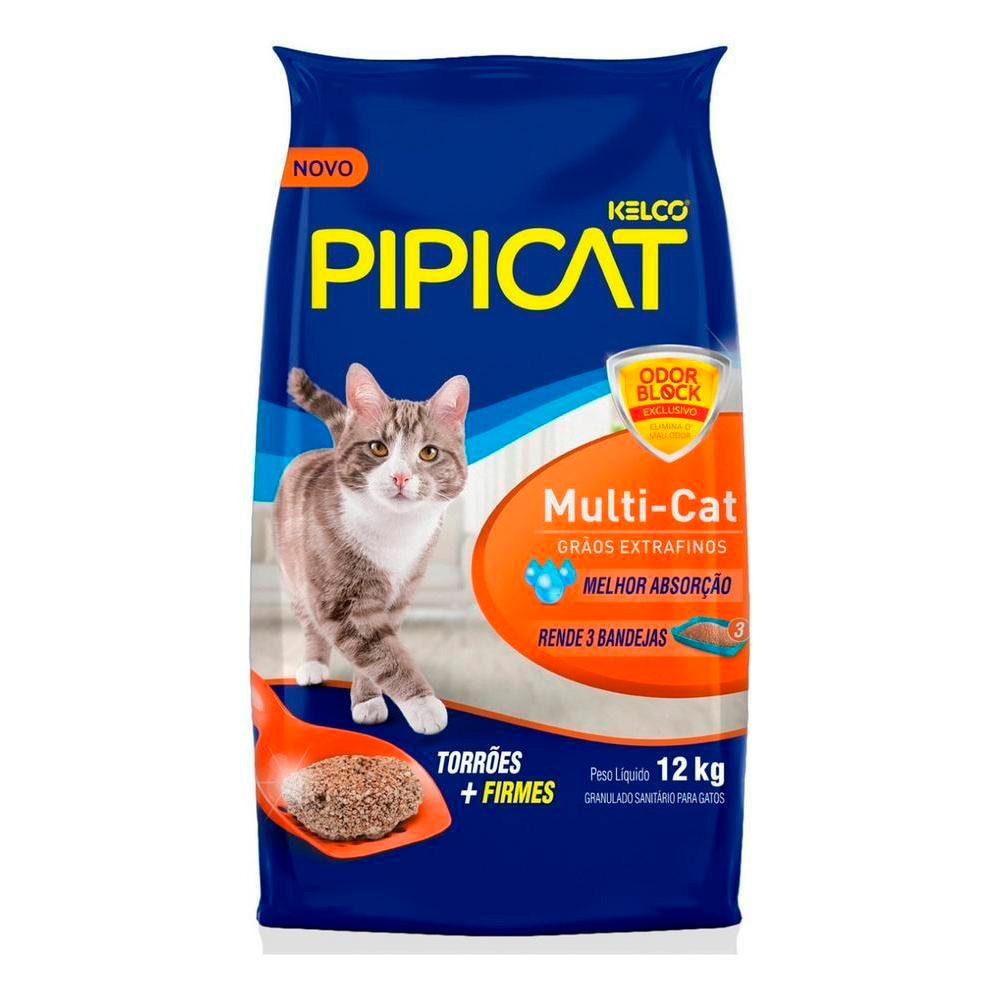 Areia Sanitária Grãos Extrafinos Multi-Cat Kelco 12Kg Pipicat - 1
