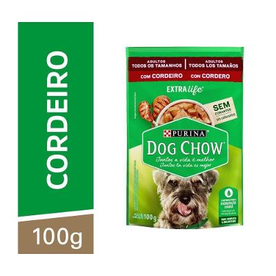 Ração Úmida para Cães Adultos de Todos Os Tamanhos Extralife Sabor Cordeiro Dog Chow 100G