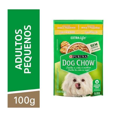 Ração Úmida para Cães Adultos Minis e Pequenos Extralife Sabor Frango Dog Chow 100G