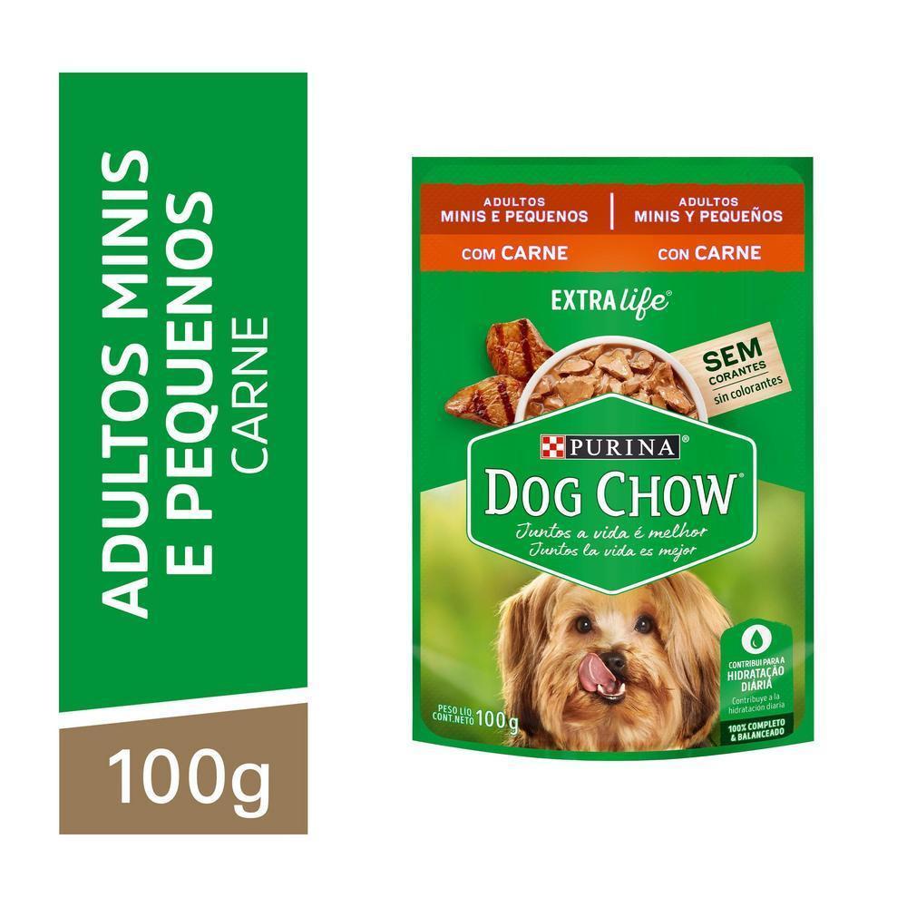 Ração Úmida Dog Chow Sabor Carne para Cães Adultos de Raças Pequenas 100g - 1