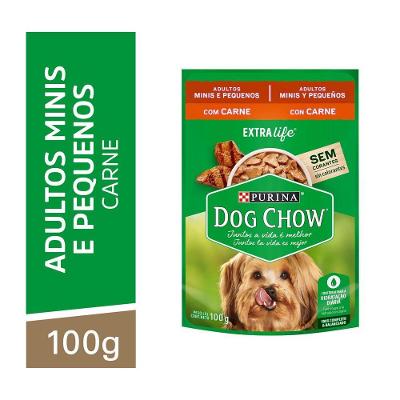 Ração Úmida Dog Chow Sabor Carne para Cães Adultos de Raças Pequenas 100g