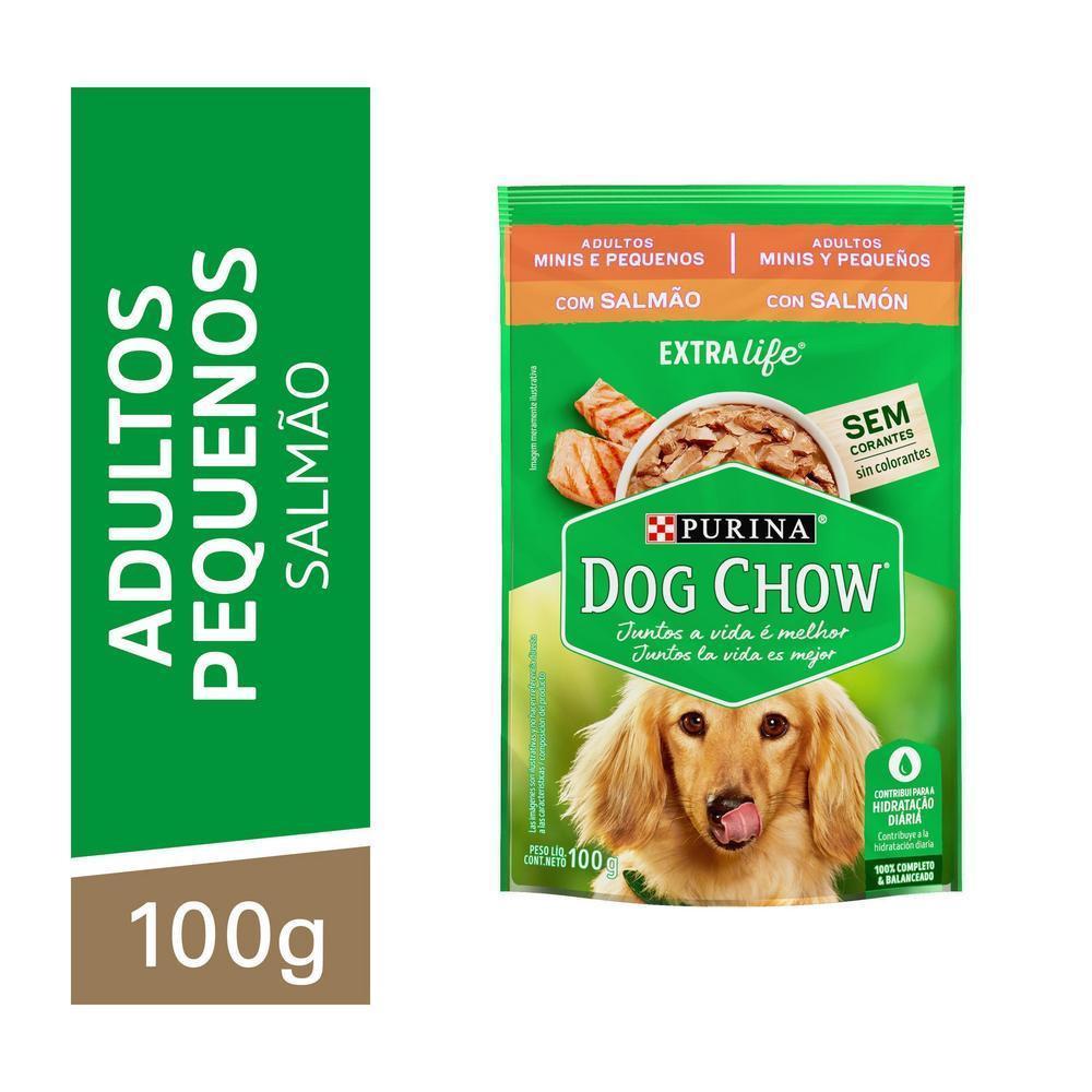 Ração para Cães Adultos Pequenos Salmão Ao Molho 100G Dog Chow - 1