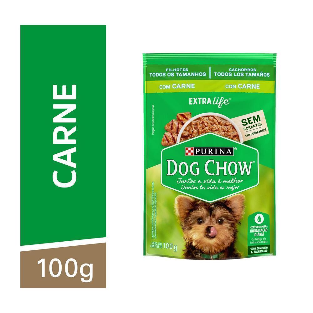 Ração Úmida Dog Chow Sabor Carne para Cães Filhotes - 100g - 1