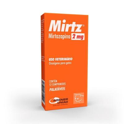 Mirtz 2Mg para Gatos Agener União 12 Comprimidos
