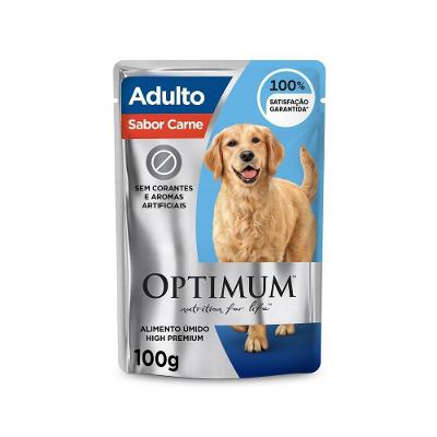 Ração Úmida Optimum Sachê para Cães Adultos Sabor Carne 100g