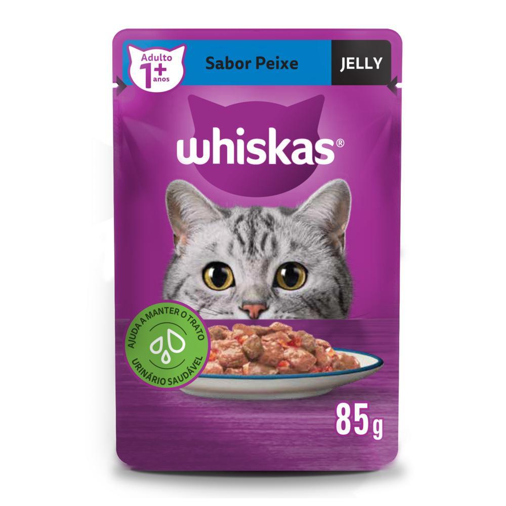 Ração Úmida Whiskas Sachê Peixe Jelly para Gatos Adultos 85 g - 1