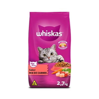 Ração Whiskas Mix de Carnes Gatos Adultos 2,7 kg