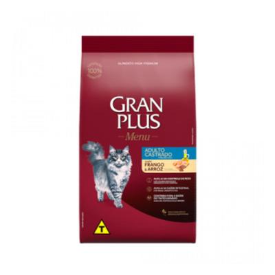 Ração para Gatos Castrados Adultos GranPlus Frango e Arroz 3kg