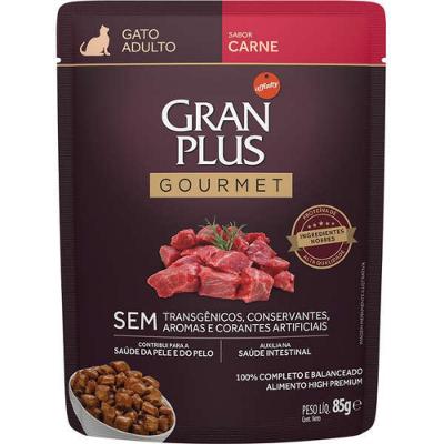 Ração Úmida Granplus Carne Para Gatos Adultos 85G