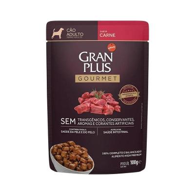 Ração Úmida para Cães Adultos Sabor Carne Granplus 100G