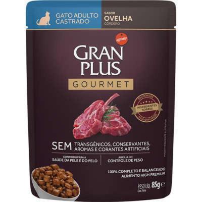Ração Úmida Gourmet Sabor Ovelha para Gatos Castrados Granplus 85G