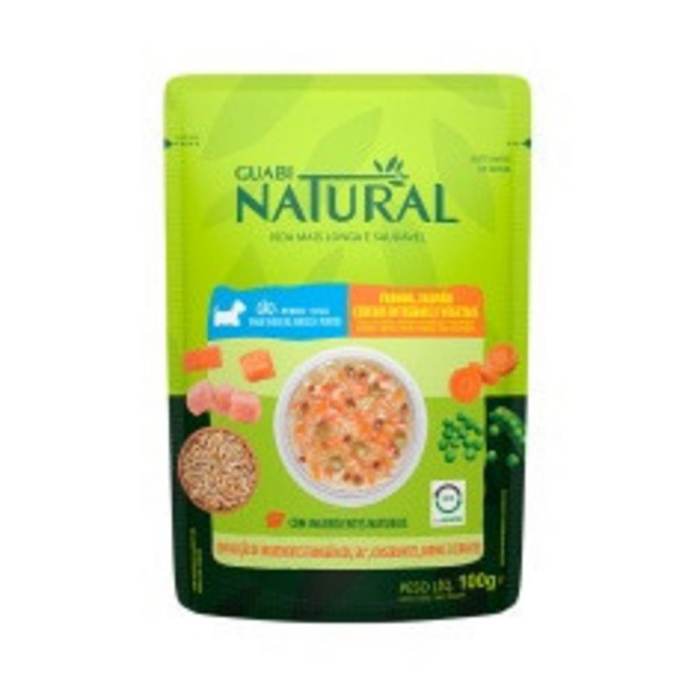 Ração Úmida Guabi Natural para Cães Adultos Sabor Frango e Salmão com Cereais e Vegetais  100g - 1