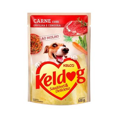Ração para Cães Keldog Carne, Ervilha e Cenoura 100G